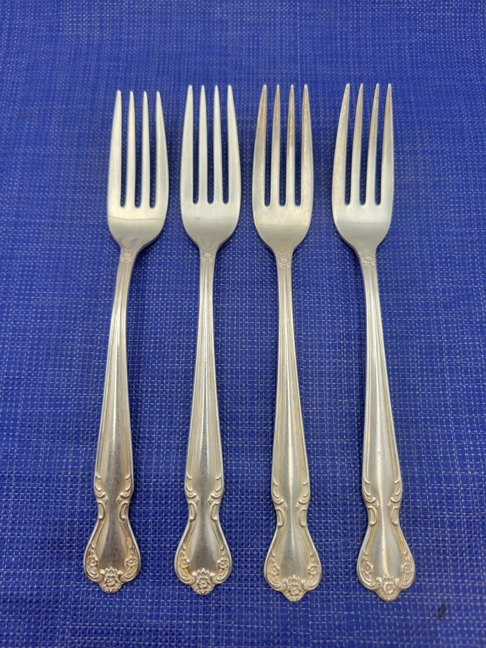 Rogers Brothers Daybreak Elegant Lady Set of 4 Dinner Forks Reinforced Plate IS